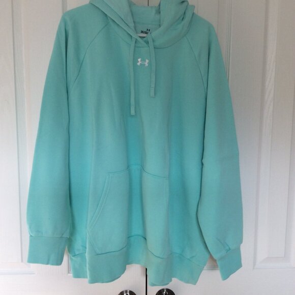 Under Armour Womens Ocean Turquoise Blue Hoodie, Plus Size 3X - Picture 1 of 5